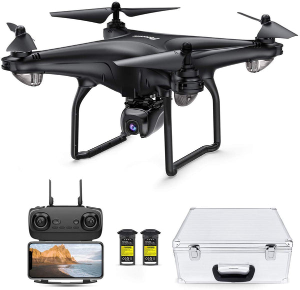 Drone with Camera, 5G WiFi Live Video, GPS Auto Return, Portable Case, 2 Battery, Via Amazon