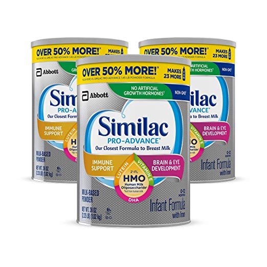 3-Pack Similac Pro-Advance Non-GMO Infant Formula with Iron Via Amazon