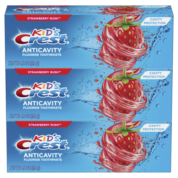 3 Count Crest Kid's Cavity Protection Fluoride Toothpaste, Strawberry Rush, Via Amazon