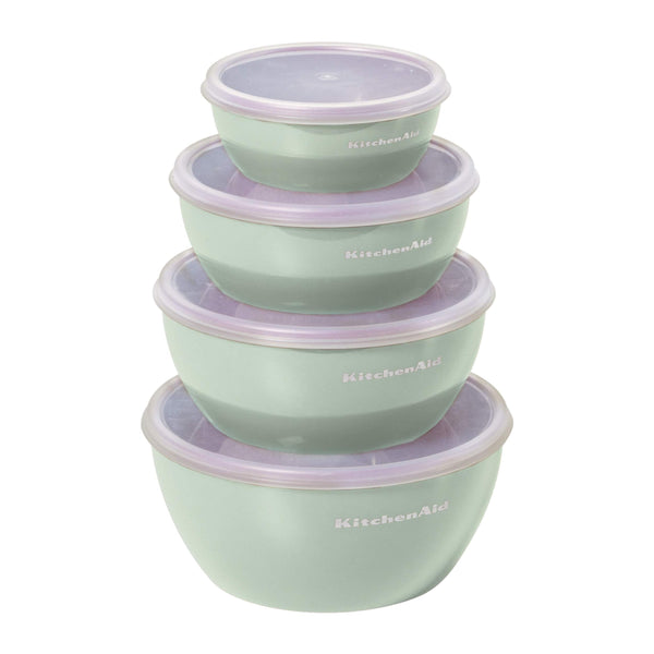 KitchenAid Prep Bowls with Lids, Set of 4, Pistachio Via Amazon