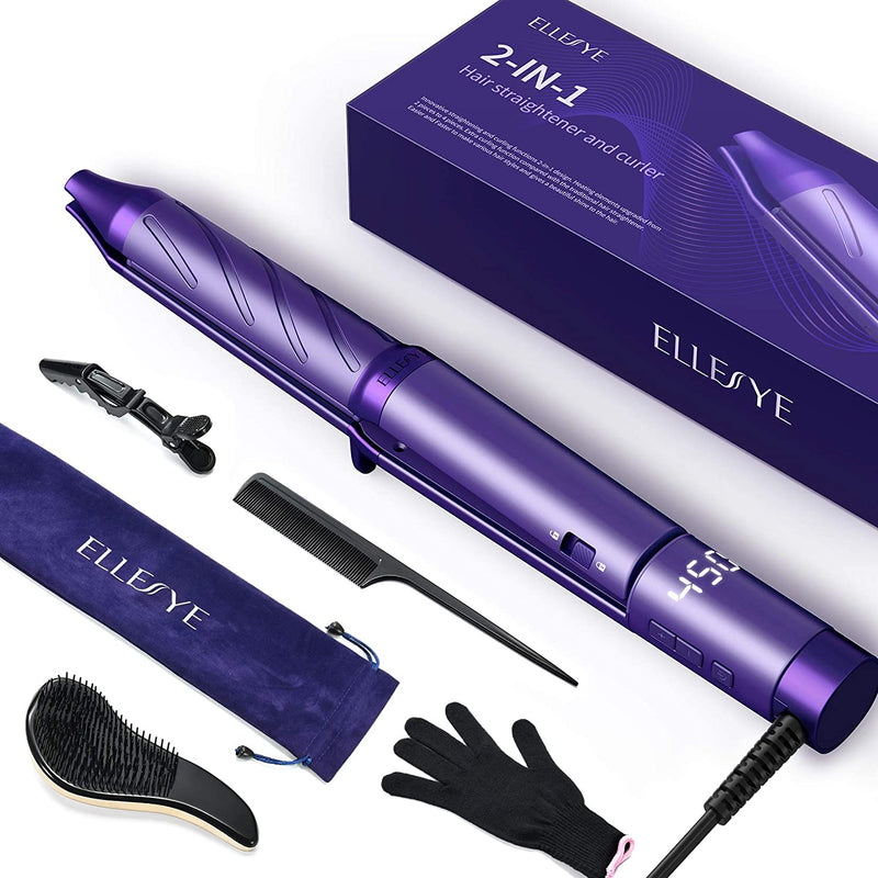Ceramic Flat Iron Hair Straightener and Curler with Negative Ions Via Amazon