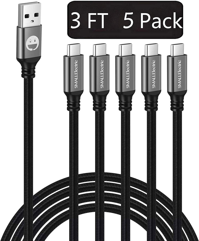 USB Type C Cable 5-Pack 3FT Via Amazon