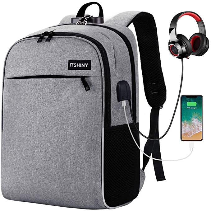 Travel Backpack with USB Charging Port Via Amazon