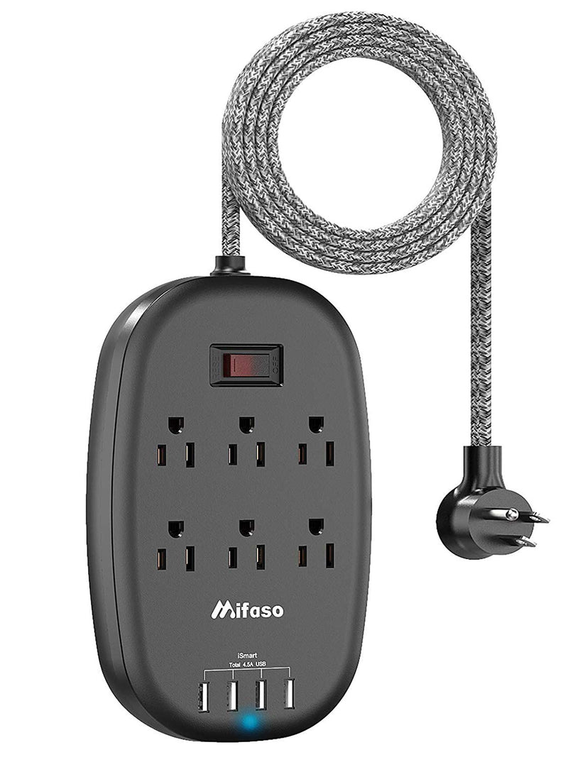 Power Strip, 6 Outlet Power Strips with 4 USB Ports, 5 ft Extension Cord Via Amazon