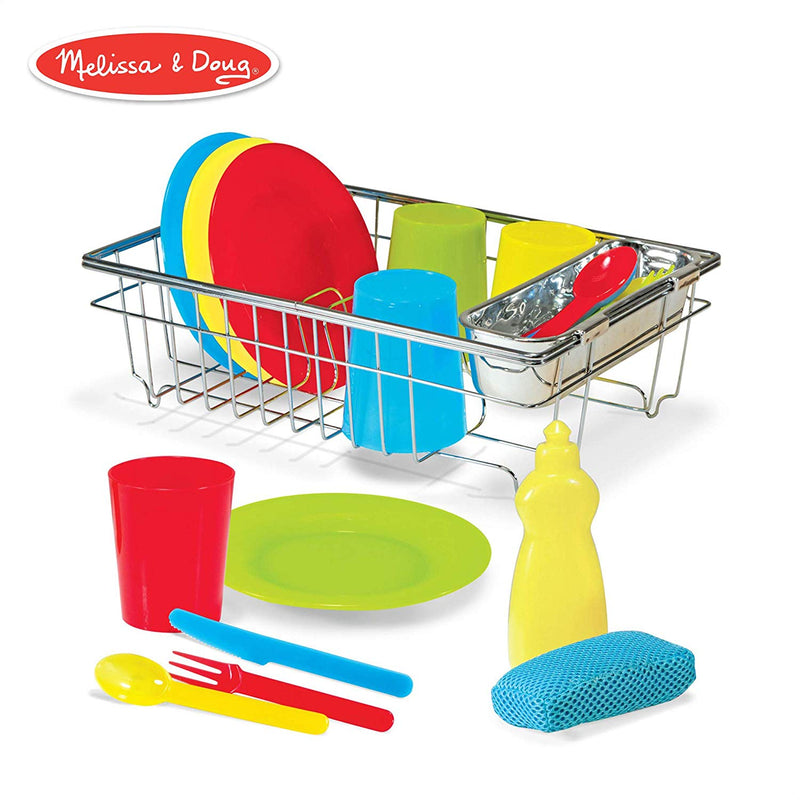 24-Pieces Melissa & Doug Wash & Dry Dish Set,Use with Kitchen Set Via Amazon