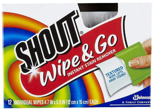 Shout Wipe & Go Instant Stain Remover - 12 CT Via Amazon