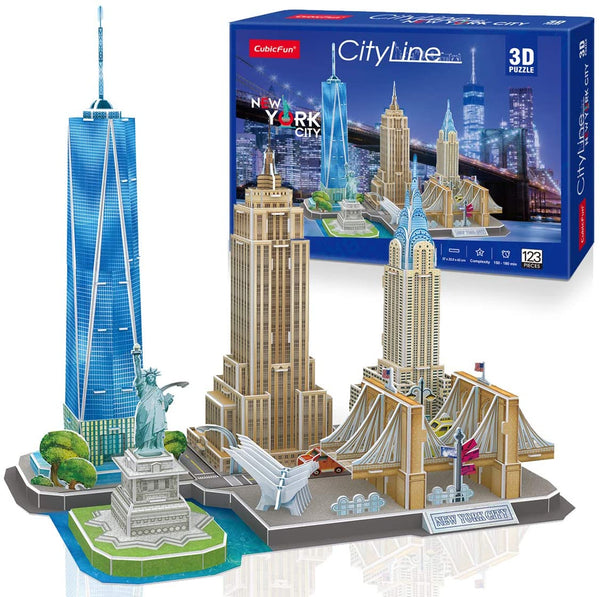 3D Puzzle Cityline New York Architecture Building Model Kit Via Amazon