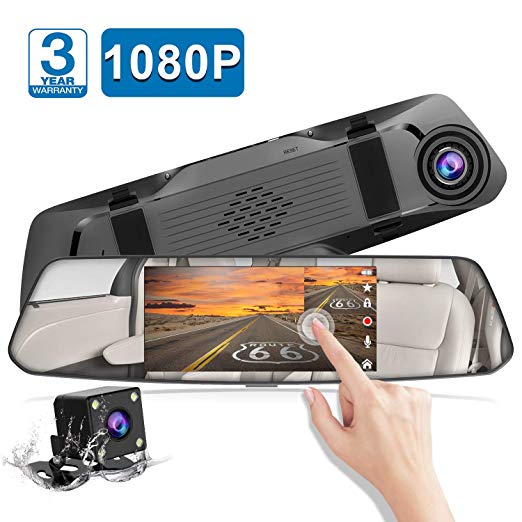 Chortau 5" Mirror Touch Screen Full HD 1080p Dual Dash Cam with Loop Recording and Parking Monitor Via Amazon ONLY $34.79 Shipped! (Reg $60)