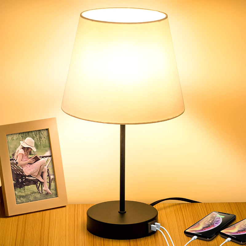 Touch Control Table Lamp with 2 USB Charging Ports Via Amazon