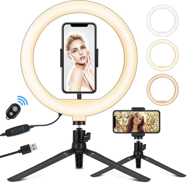 10.2″ Selfie Ring Light with Stand Via Amazon