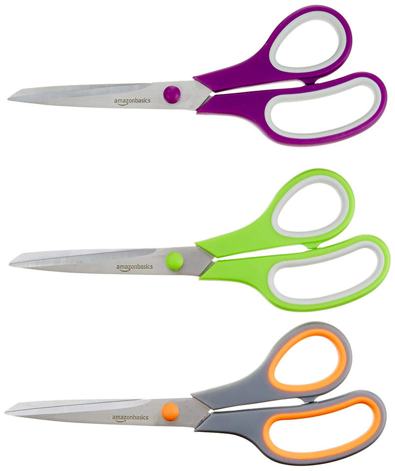 3 Pack AmazonBasics Multipurpose Scissors Via Amazon