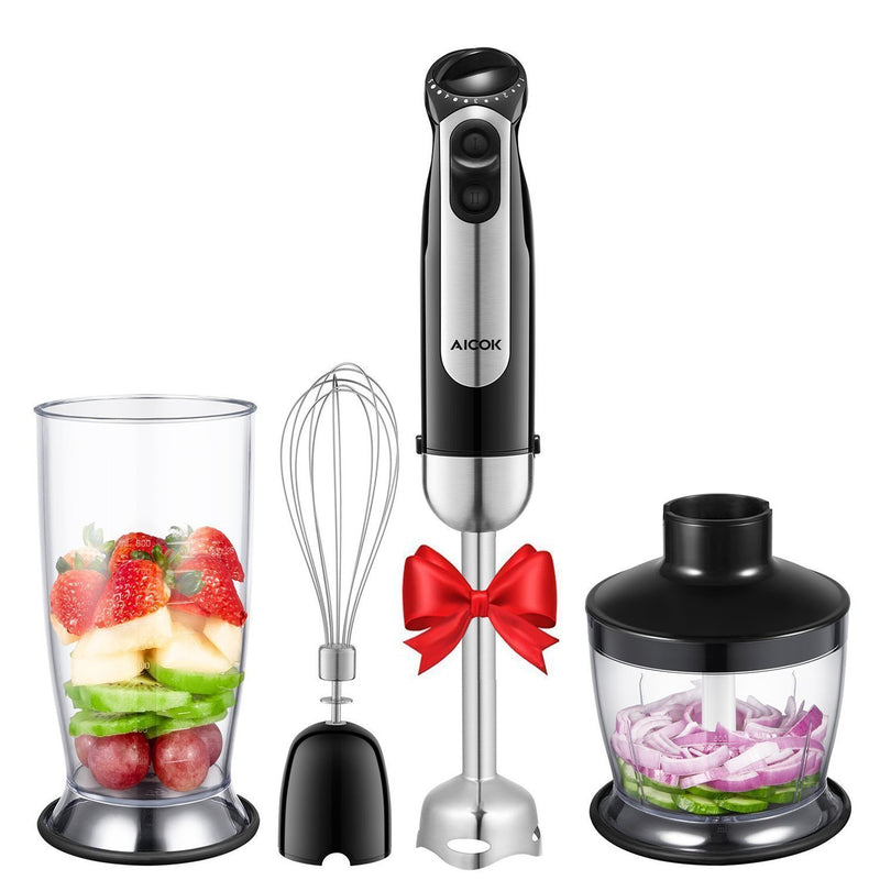 4 in 1 Immersion Hand Blender 600W, High Speed Stick Blender Built-in Pulse & 10-Speed Control Via Amazon