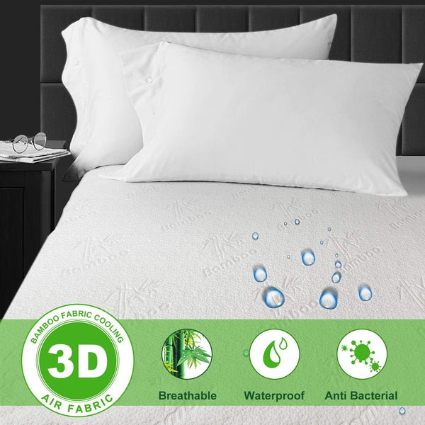 Waterproof Bamboo Mattress Protector, 3D Air Fabric, Hypoallergenic Via Amazon