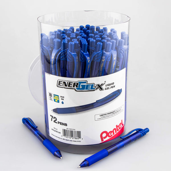 Pentel EnerGel-X Retractable Gel Pen, (1.0mm) 72-PK Canister Via Amazon