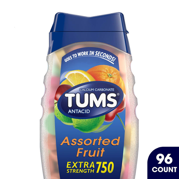 TUMS Antacid Chewable Tablets, Extra Strength, Assorted Fruit, 96 Tablets Via Amazon