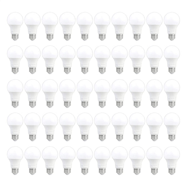 Pack of 50 A19 LED Light Bulbs Via Amazon