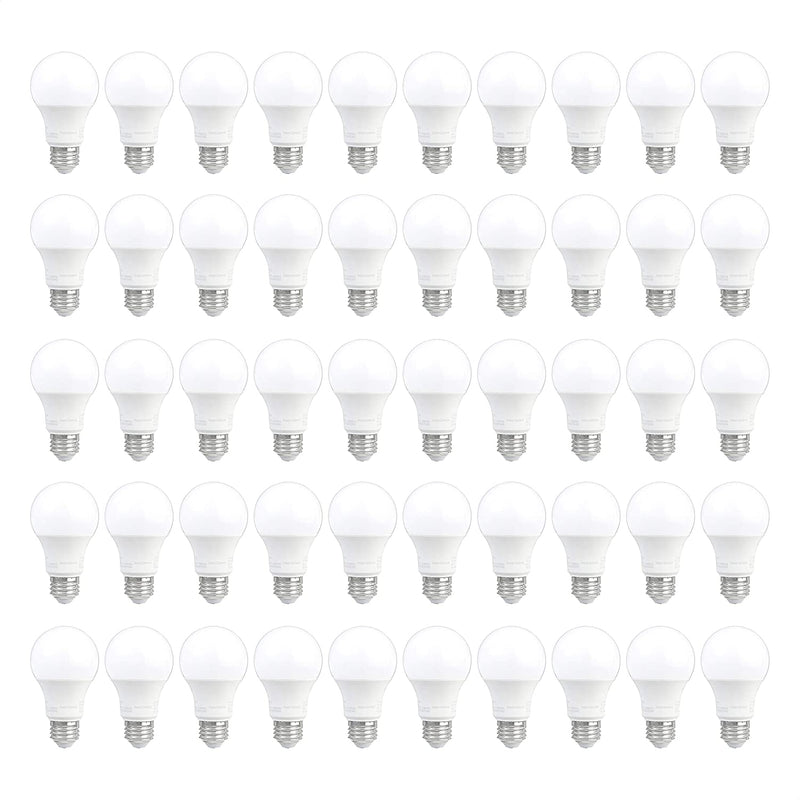 Pack of 50 A19 LED Light Bulbs Via Amazon