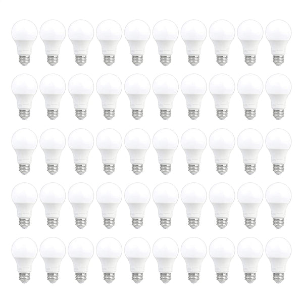 Pack of 50 A19 LED Light Bulbs Via Amazon