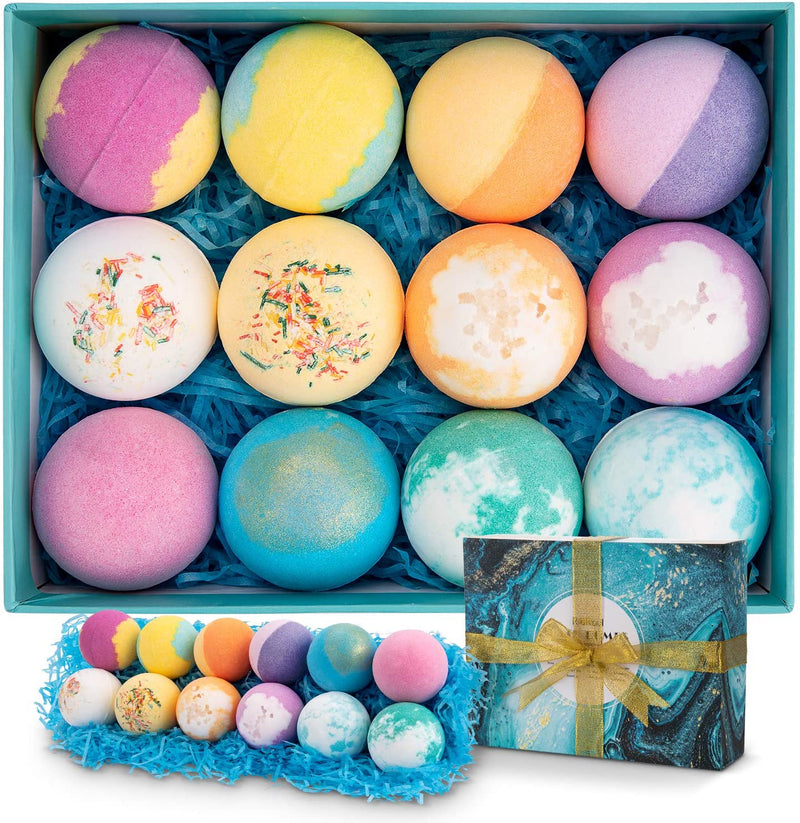 12 Pcs Bath Bombs Gift Set, Handmade Natural & Organic Via Amazon