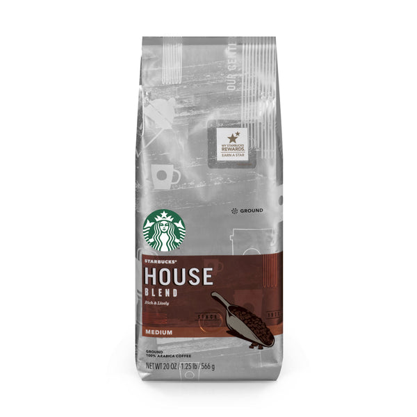 Starbucks House Blend Medium Roast Ground Coffee, 20 Ounce (Pack of 1) Bag Via Amazon