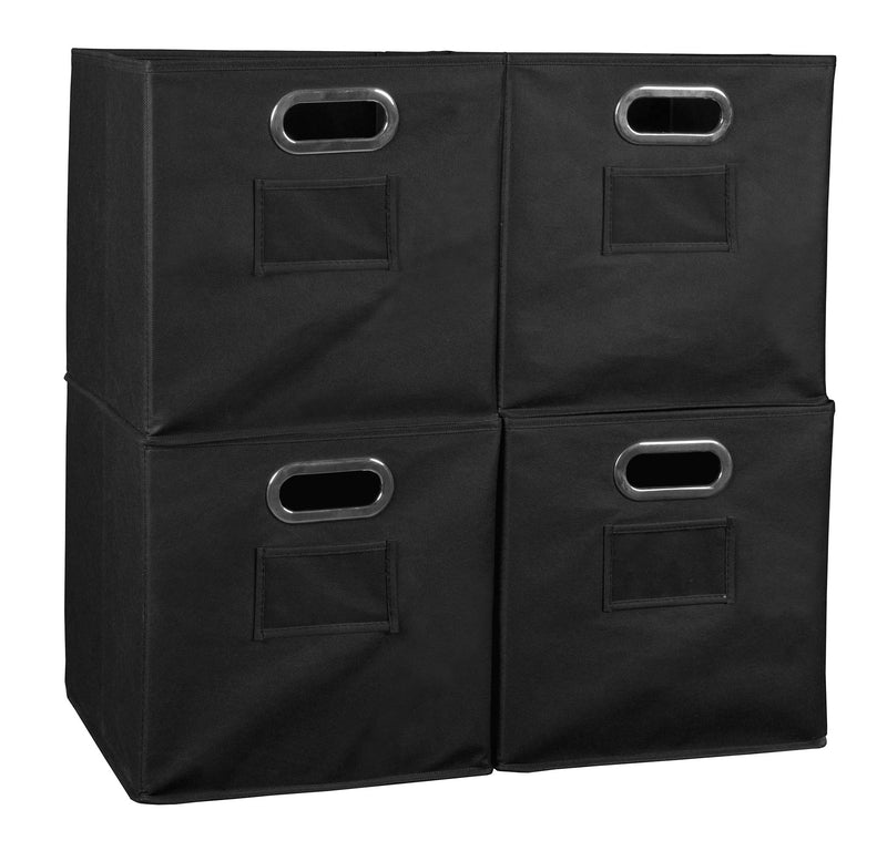 Set of 4 Cubo Foldable Fabric Bins- Black - More Colors Via Amazon