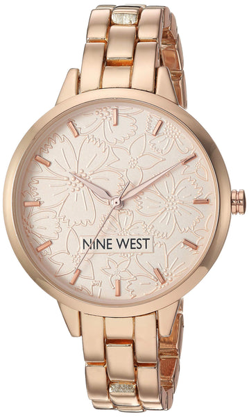 Nine West Women's Rose Gold-Tone Bracelet Watch Via Amazon