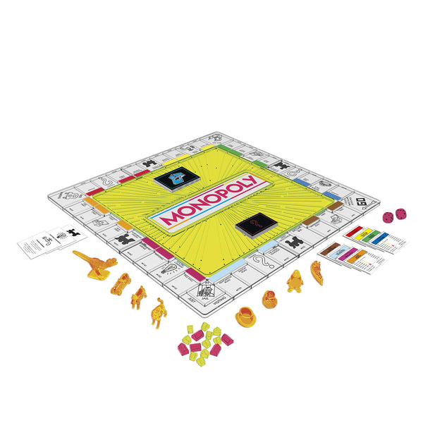 Monopoly Neon Pop Board Game for Kids Ages 8 & Up for 2-6 Players