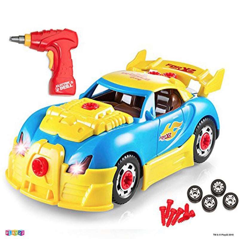 Take Apart Racing Car Toys - Build Your Own Toy Car with 30 Piece Constructions Set Via Amazon