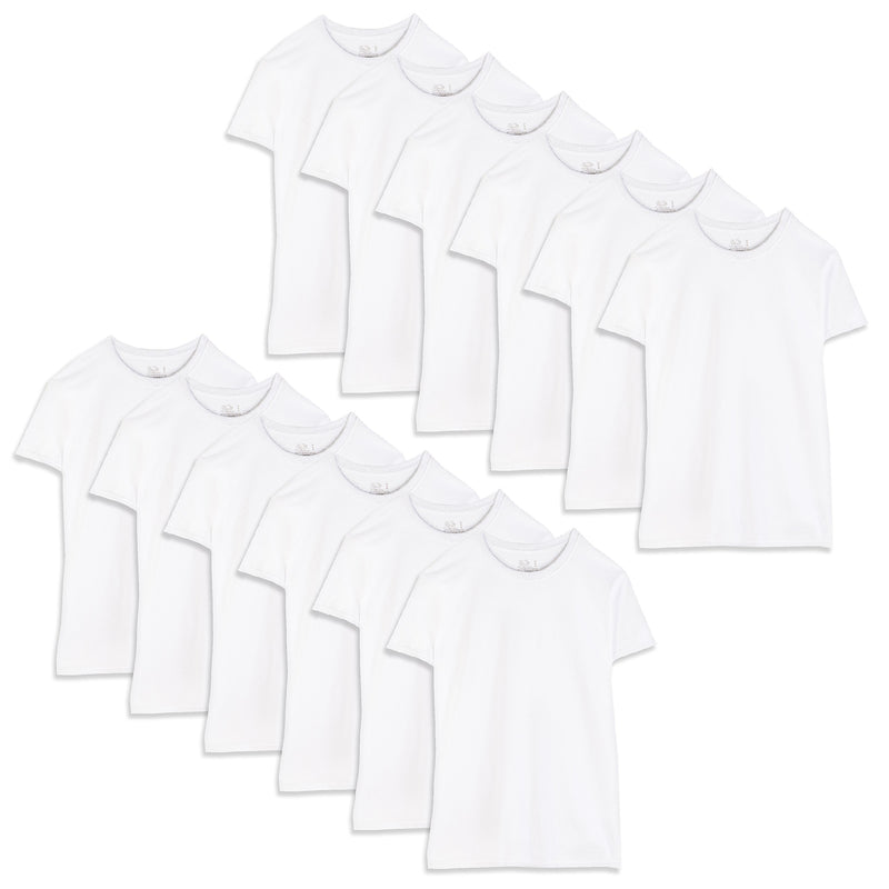 Fruit of the Loom Men's Stay Tucked Crew T-Shirt, White 12 Pack, Via Amazon