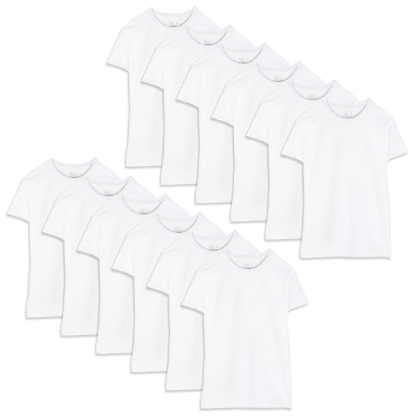 Fruit of the Loom Men's Stay Tucked Crew T-Shirt, White 12 Pack,  Via Amazon