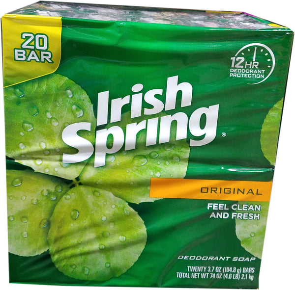 Irish Spring Original Bar Soap, 20 Count, 74 Ounce Via Amazon