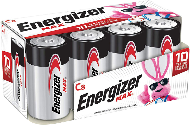 Energizer Max C Batteries, Premium Alkaline C Cell Batteries (8 Battery Count) Via Amazon