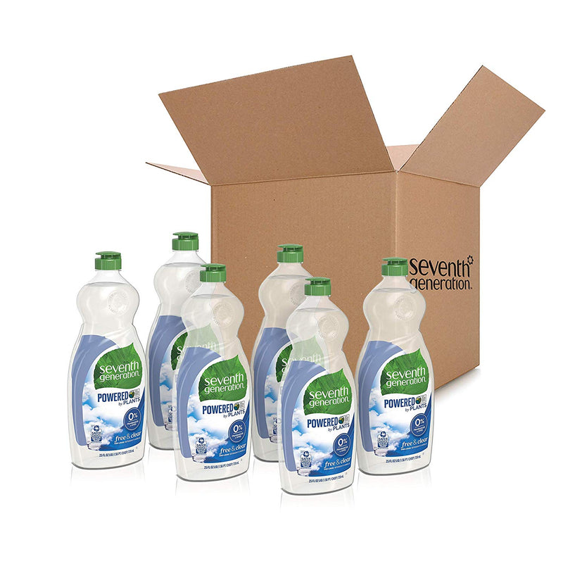 Seventh Generation Dish Liquid Soap, Free & Clear, 25 oz, Pack of 6 Via Amazon