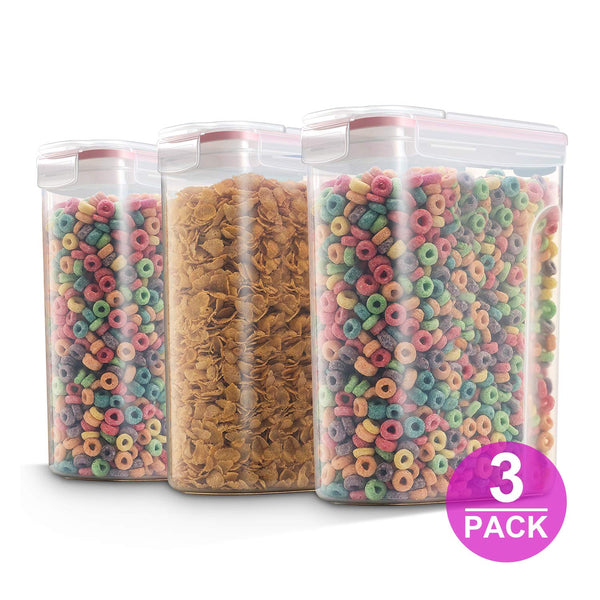 Set of 3 Cereal Dispensers with BPA Free Plastic + Airtight 4 Side Locking Lids Via Amazon SALE $11.49 Shipped! (Reg $22.99)
