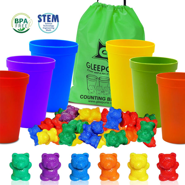 Colorful Counting Bears with Coordinated Sorting Cups | Sorting, Math Skills | (67 Pcs Set)  Via Amazon