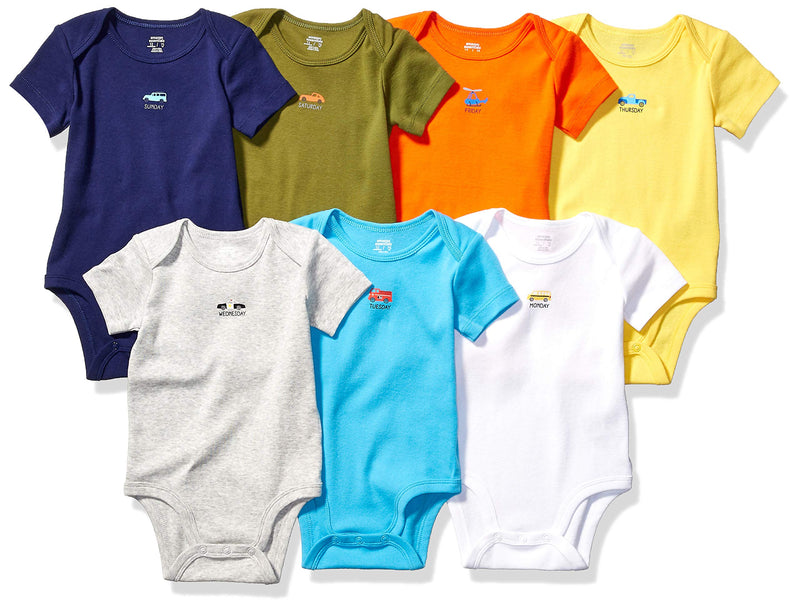 Amazon Essentials Baby 7-Pack Short-Sleeve Bodysuits Via Amazon