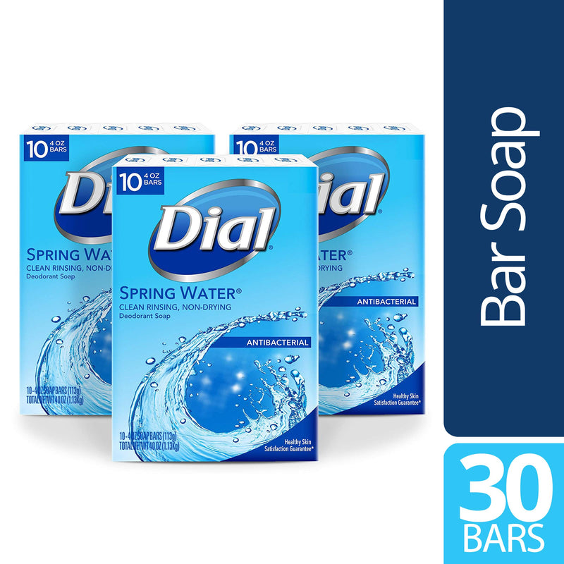 Dial Antibacterial Bar Soap, Spring Water, 30 Count Via Amazon