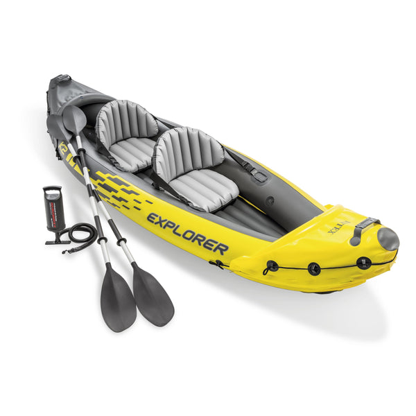 2-Person Inflatable Kayak Set with Aluminum Oars and High Output Air Pump Via Amazon