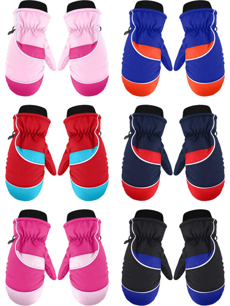 6 Pairs Kids Winter Snow Mittens Via Amazon