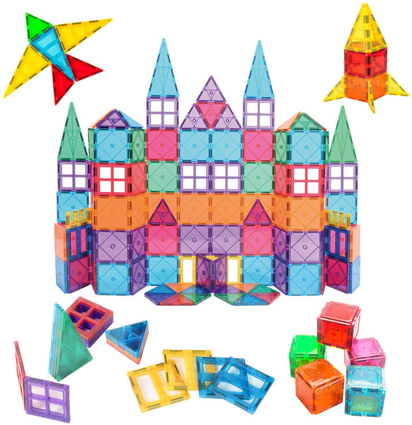 KIDDYCOLOR 105Pcs Magnet Build Magnet Tile Building Blocks Via Amazon