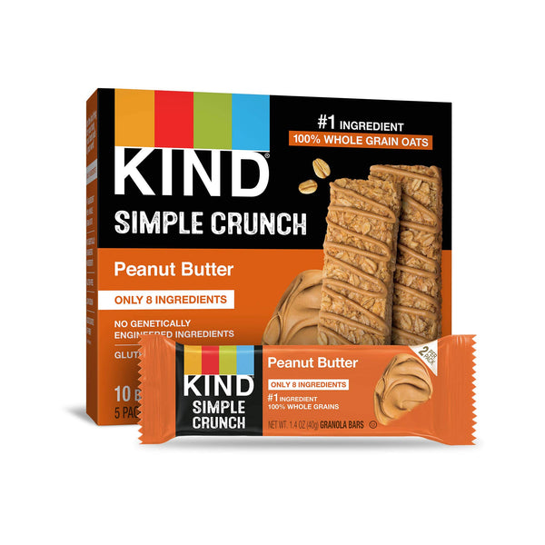 KIND Simple Crunch Bars, Peanut Butter, 1.4 Ounce (Pack of 40) Via Amazon