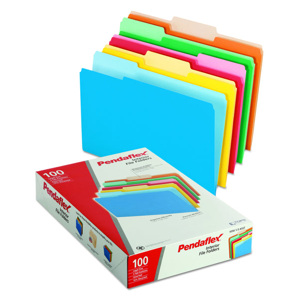 Pendaflex 435013ASST Interior File Folders, (Box of 100) Via Amazon