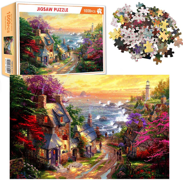 1000 Piece Country Cottage Landscape Adult Jigsaw Puzzles Via Amazon