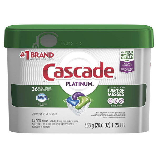 Cascade Platinum ActionPacs Dishwasher Detergent, Fresh Scent, 20 oz, 3 QTY Via Amazon