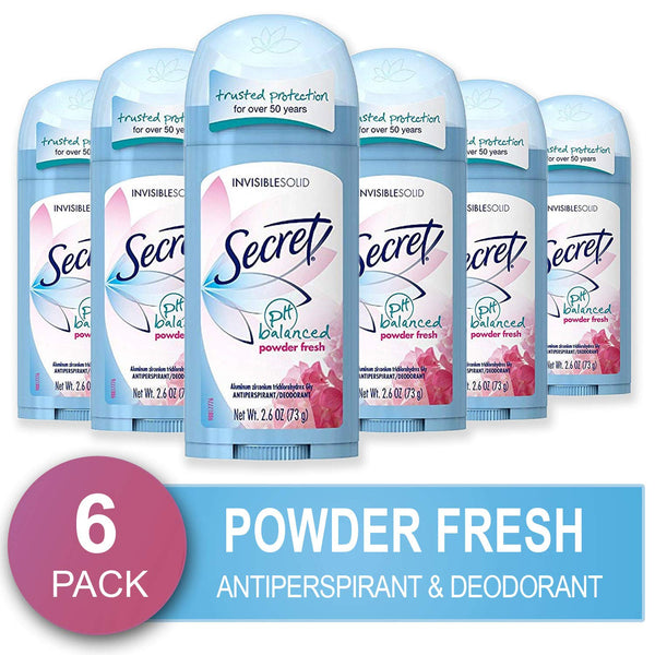 Secret Antiperspirant and Deodorant for Women, Powder Fresh Scent, (Pack of 6) Via Amazon