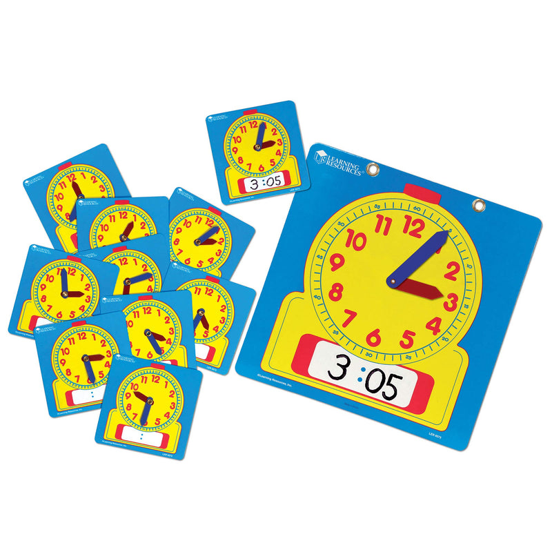 Learning Resources Write & Wipe Clocks Classroom Set, Laminated Dry-Erase, Teaching Aids, Set of 25 Via Amazon