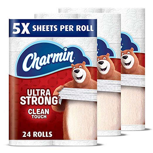 24-Pack Charmin Ultra Strong Clean Touch Toilet Paper Family Mega Rolls Via Amazon