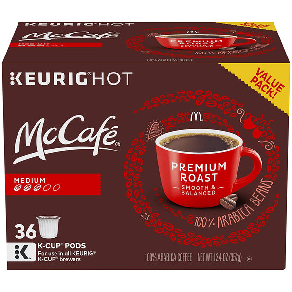 36 Count McCafe Premium Roast Keurig K Cup Coffee Pods Via Amazon