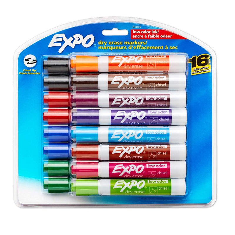 16 Count EXPO Low Odor Dry Erase Markers Via Amazon