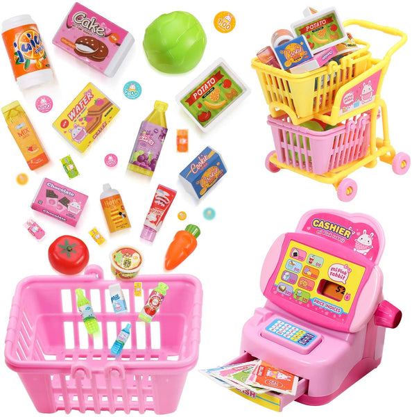 Mini Shopping Cart Pretend Play Supermarket Shop Toys Via Amazon